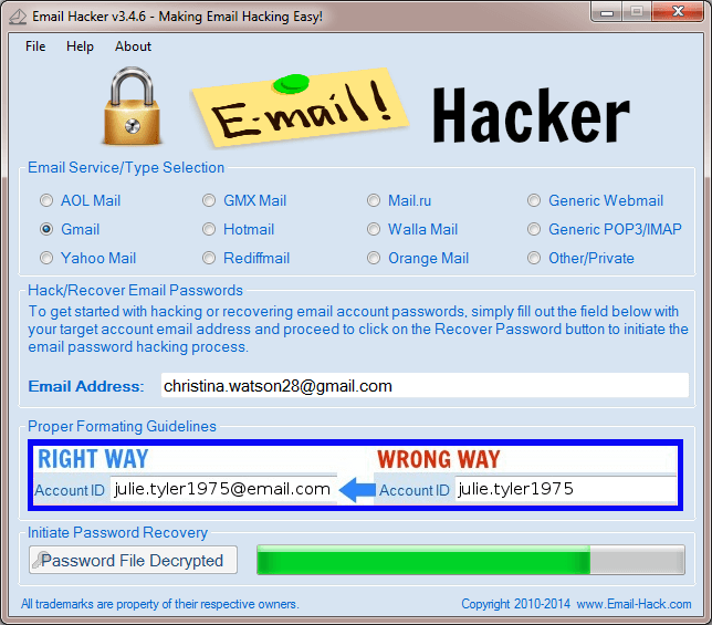 free gmail hack password software download